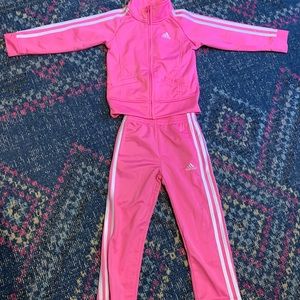 Girls Hot Pink Adidas Tracksuit